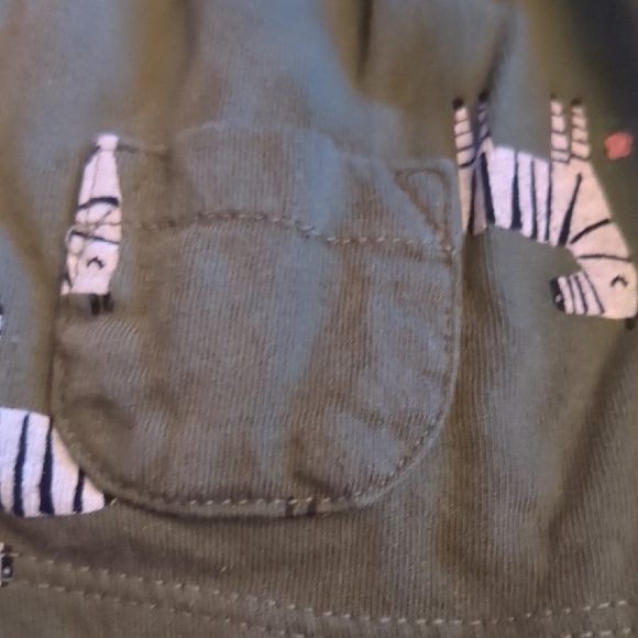 🦓Carter's Olive Zebra Print One Piece - Picture 6 of 11